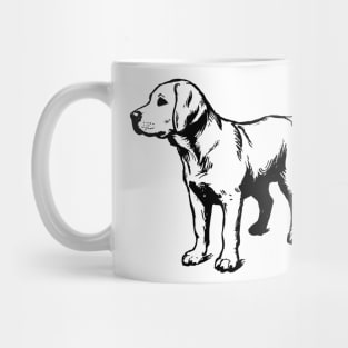 Stick figure sheltie dog in black ink Mug
